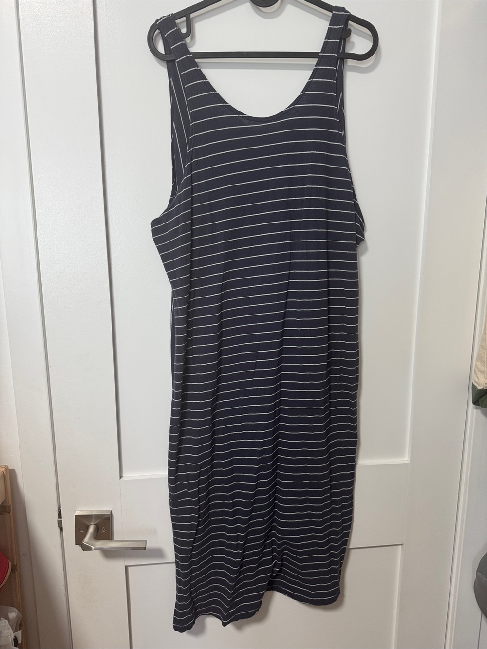 Truly Madly Deeply Navy and White Striped Midi Tank Dress